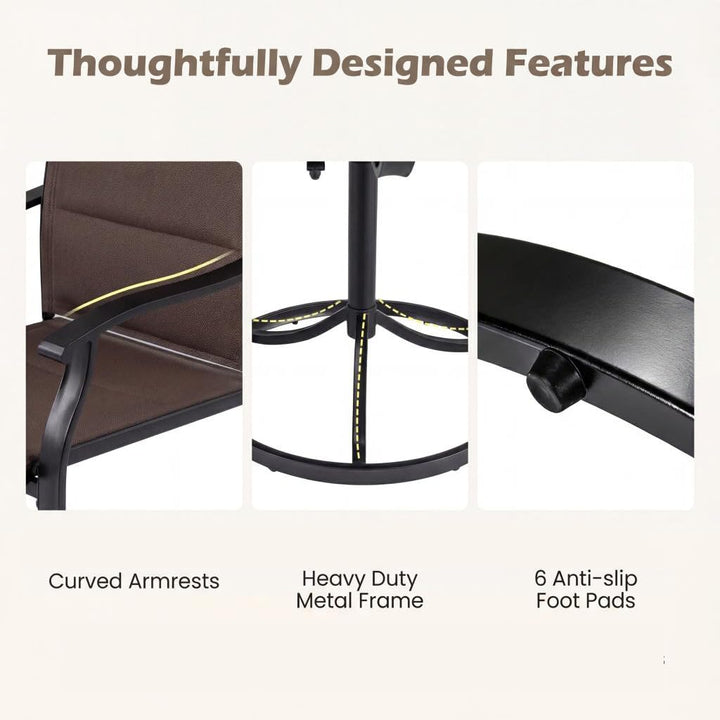 Giantex Outdoor Dining Chairs w/Padded Seat &amp; High Back