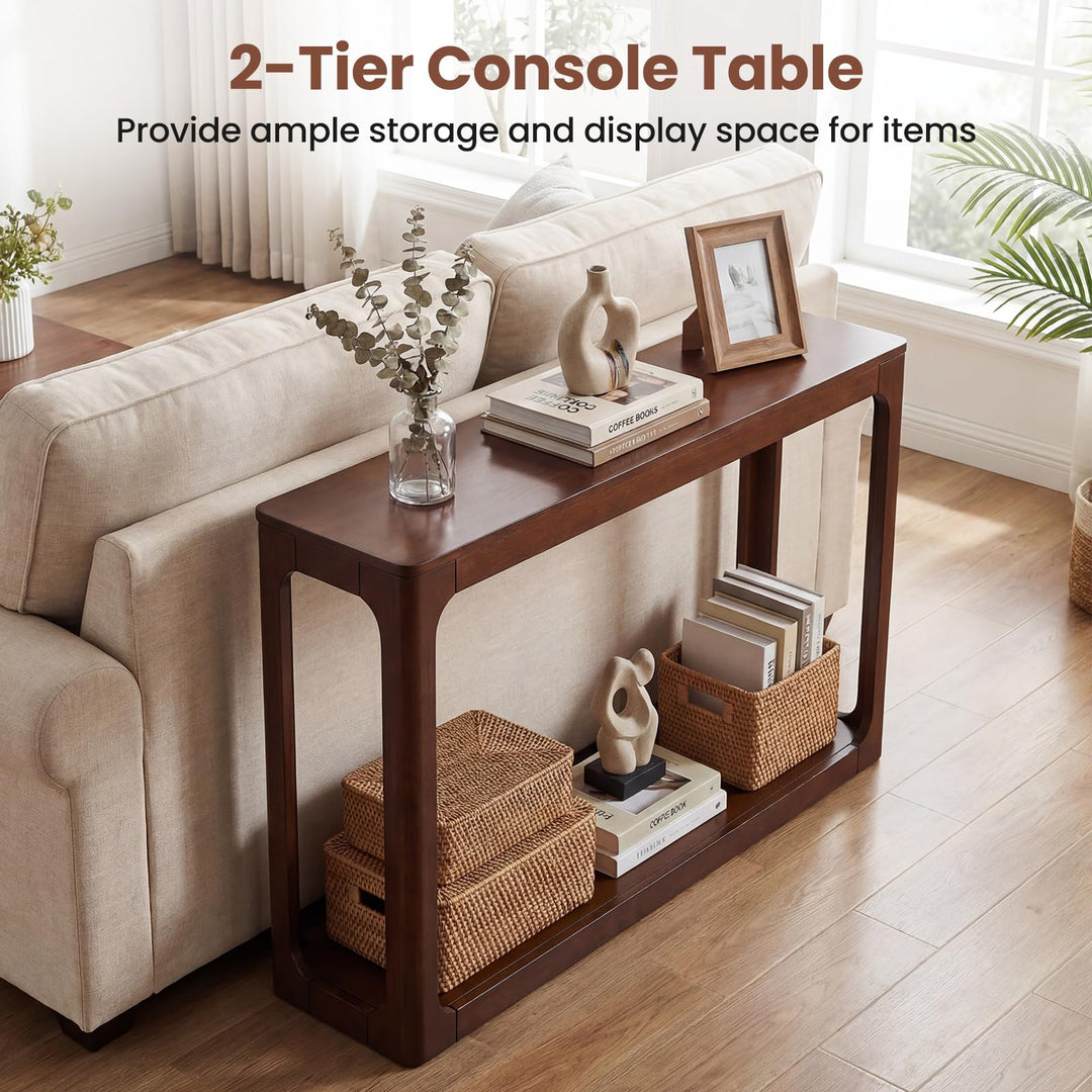Giantex 47" Wood Console Table 2-Tier Mid Century Modern Entryway Table