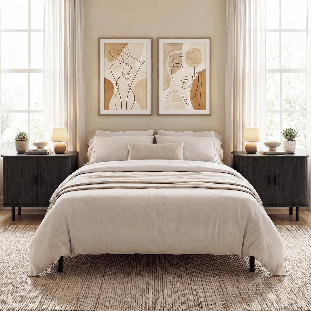 Giantex 24’’ Large Century Modern Nightstand Set of 2/1