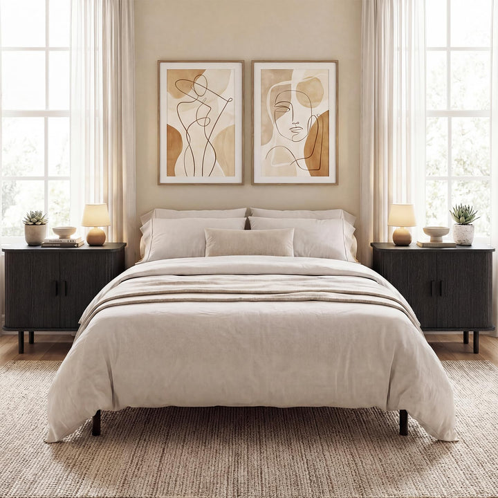 Giantex 24’’ Large Century Modern Nightstand Set of 2/1
