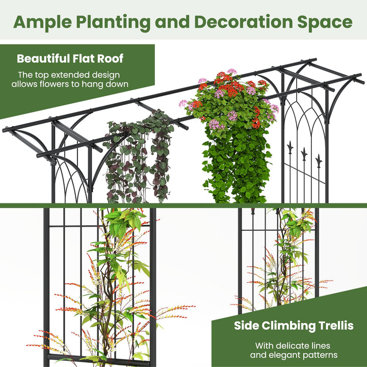 Giantex Metal Garden Arbor with Trellis