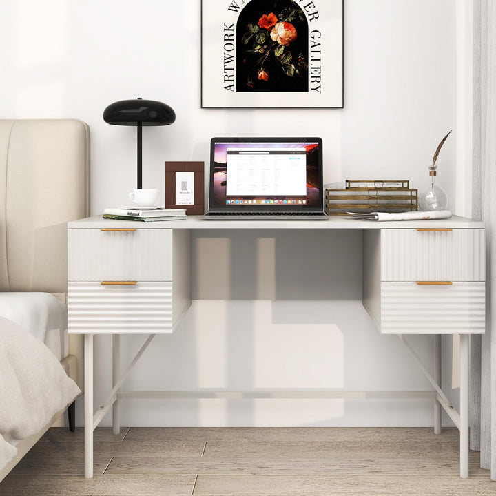 Giantex Modern Desk with 4 Drawers