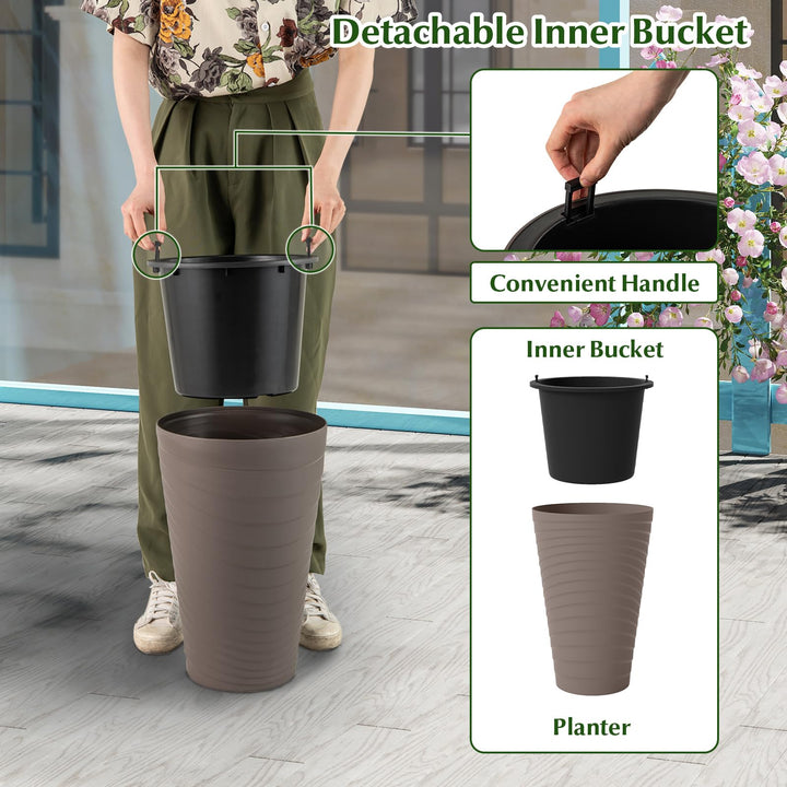 Giantex 18" Tall Flower Pot Set of 2 Modern Decorative Planter Pots