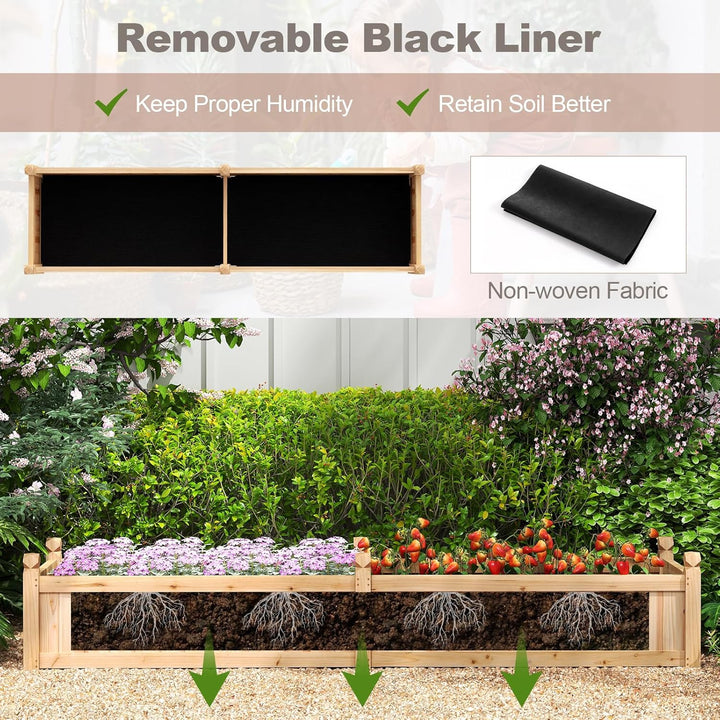 Giantex Wood Raised Garden Bed with Corner Drainage