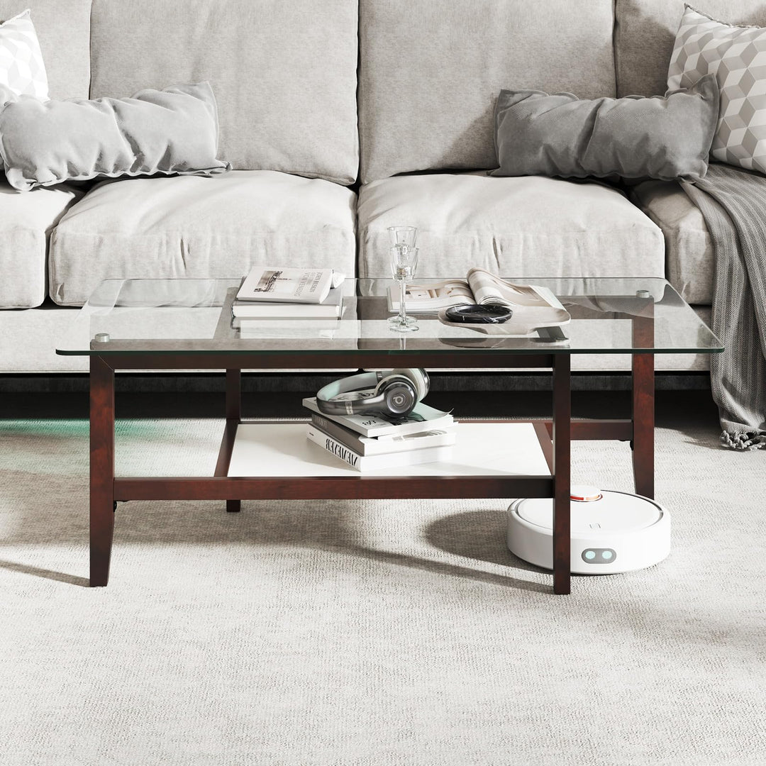 Giantex 42 Inch Glass Coffee Table