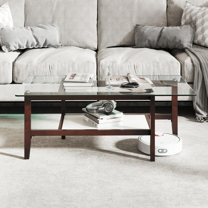 Giantex 42 Inch Glass Coffee Table