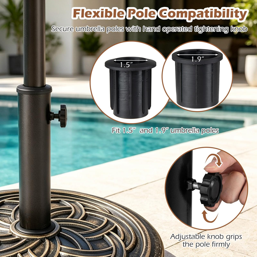 GIANTEX Patio Umbrella Base with Metal Holder Fits 1.5"-1.9" Pole