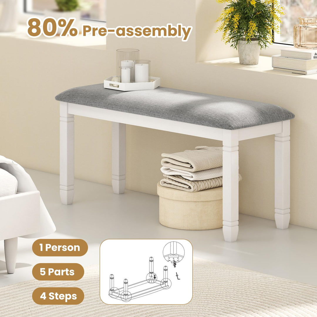 Giantex Upholstered Dining Bench with Padded Seat