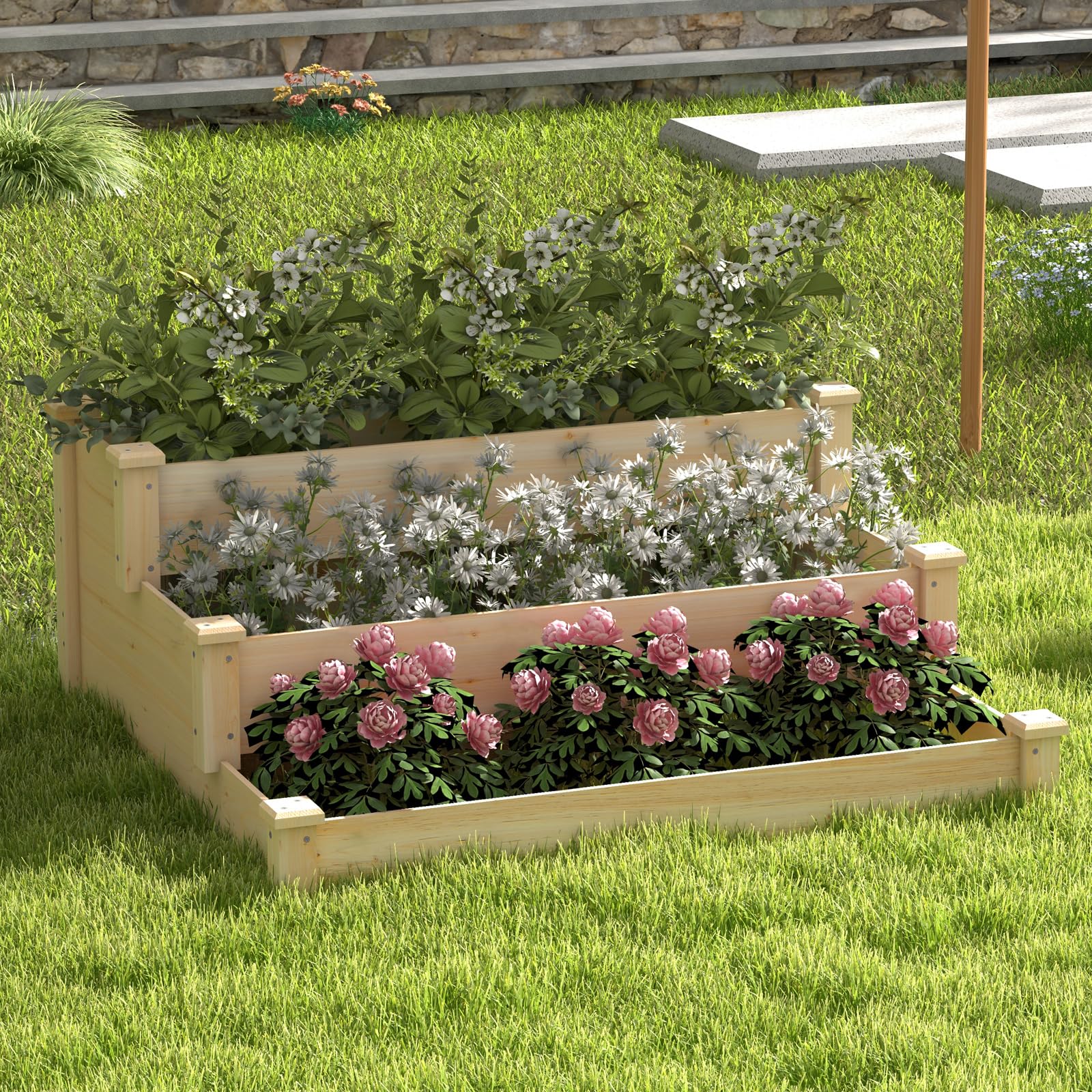 Giantex 3-Tier Raised Garden Bed, Tiered Planter Box