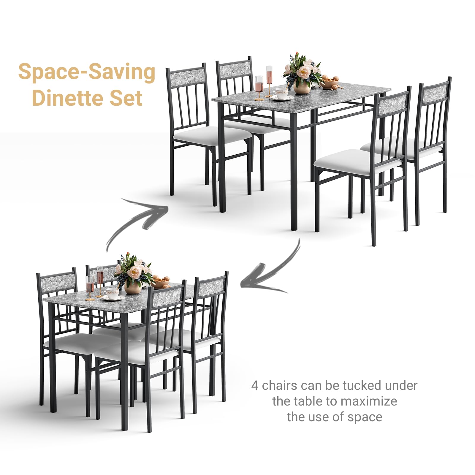 Giantex 5 Pieces Dining Table Set
