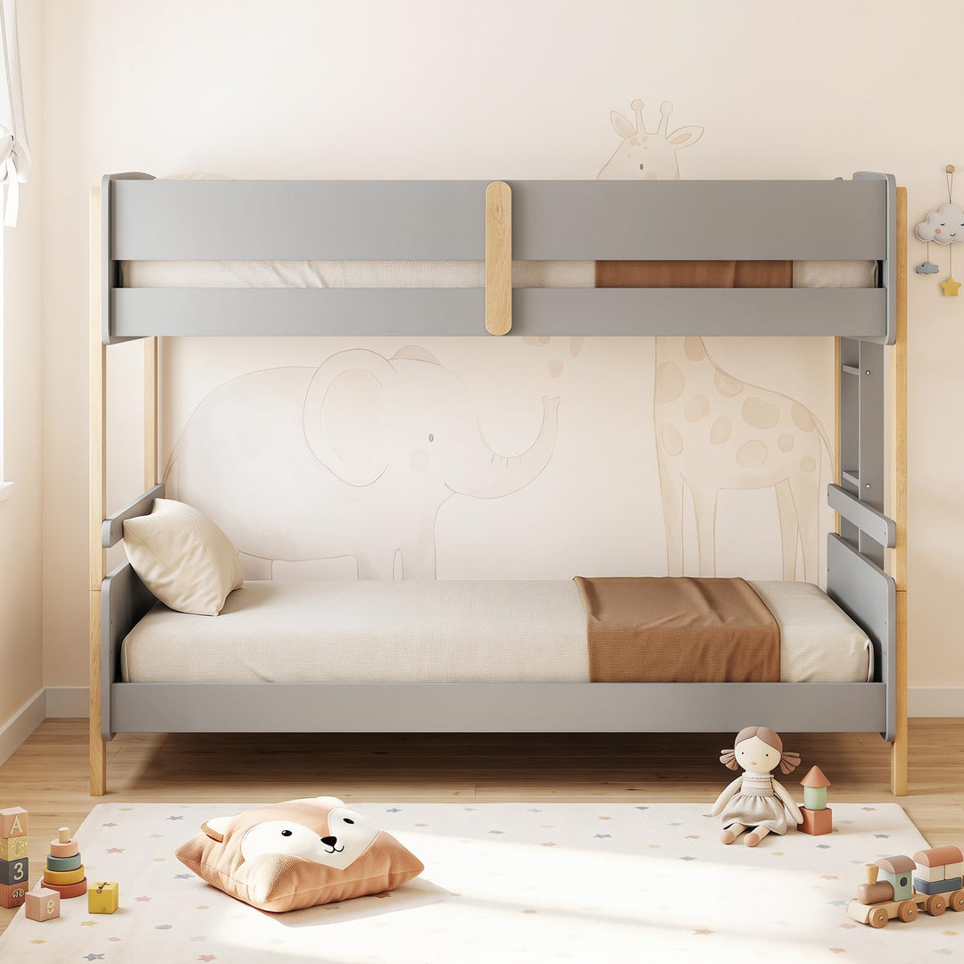Giantex Twin Over Twin Bunk Bed with Ladder for Kids Teens Bedroom