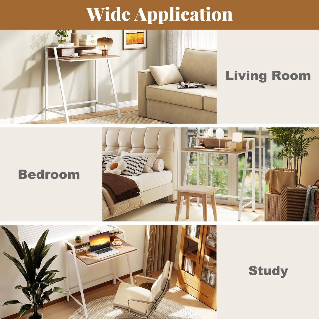 Giantex 2 Tier Computer Desk PC Laptop Table Study Writing Home Office Workstation