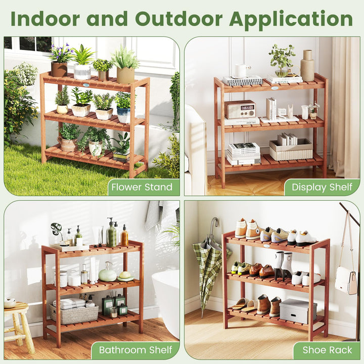 Giantex 3-Tier Solid Wood Plant Stand