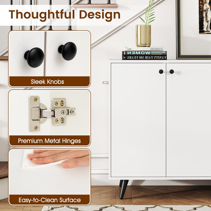 Giantex Buffet Sideboard 4-Door Storage Cabinet with 5-Position Adjustable Shelves