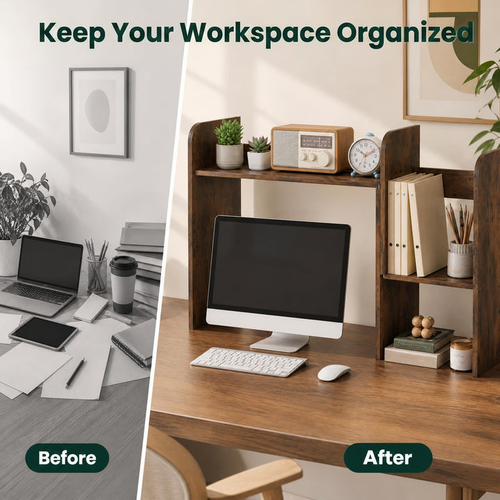 GIANTEX Extendable Desktop Bookshelf for College Dorm Hom