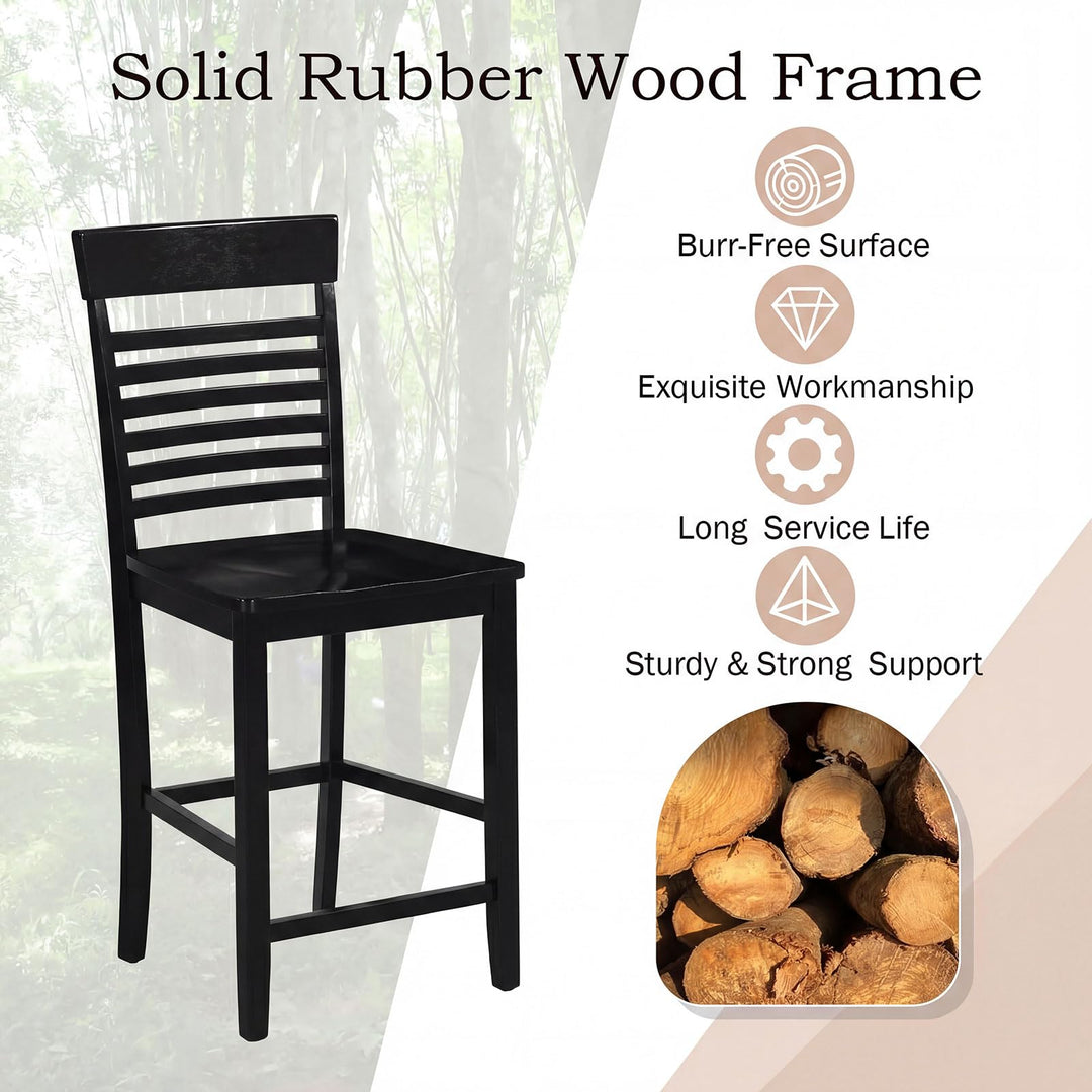 Giantex Dining Chair Set of 2/4 with Footrests and Solid Wood Frame