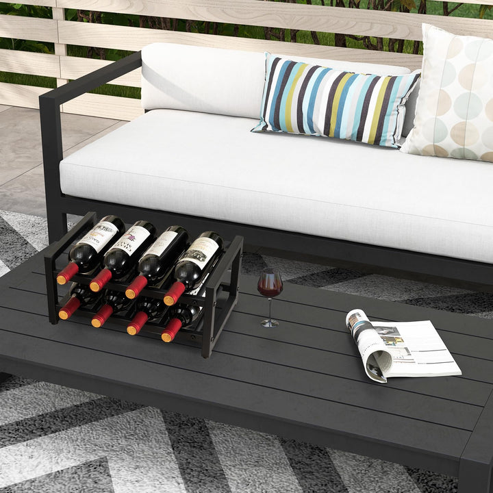 Giantex 2-Tier Metal Wine Rack Freestanding Counter Black
