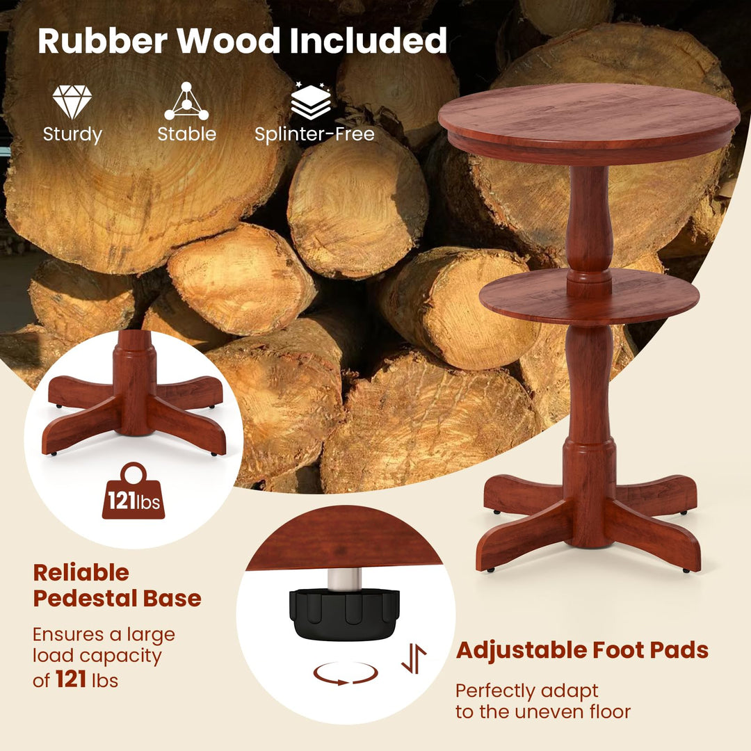 Giantex 2 Tier Tall Round Dining Table with Pedestal Base