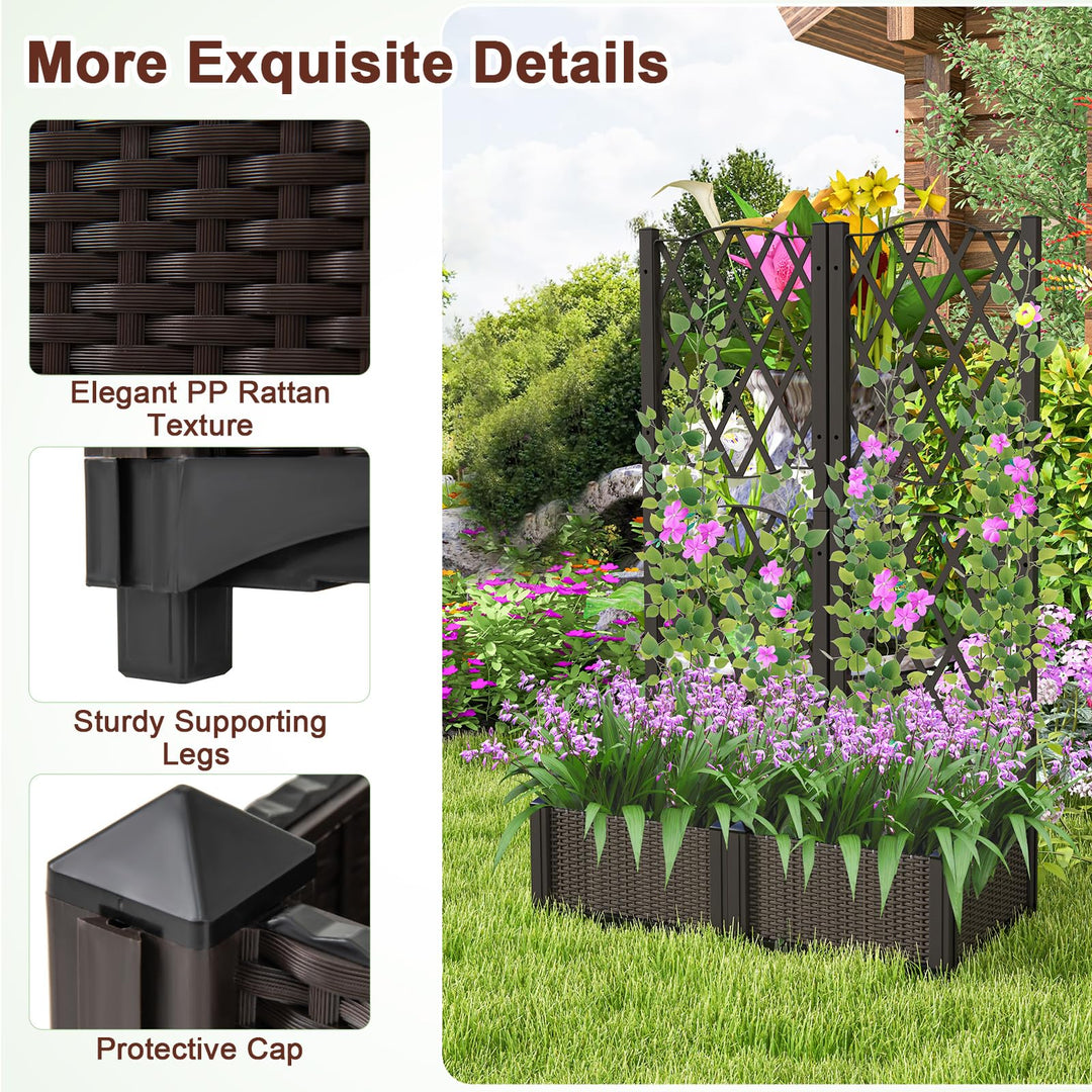 Giantex 2 Pack Raised Garden Beds with Trellis