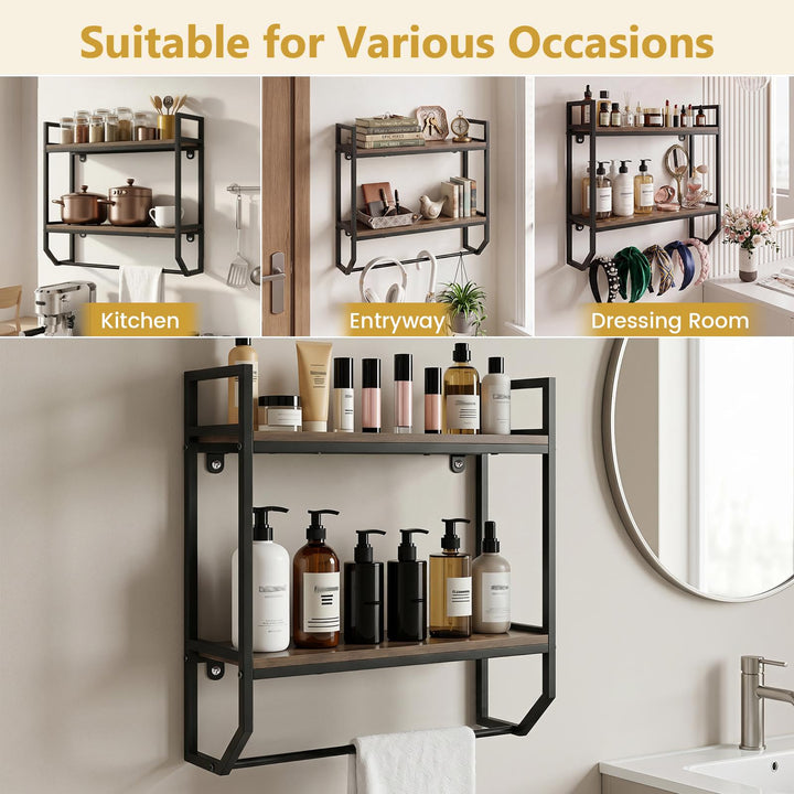 Giantex Bathroom Shelf with Towel Bar