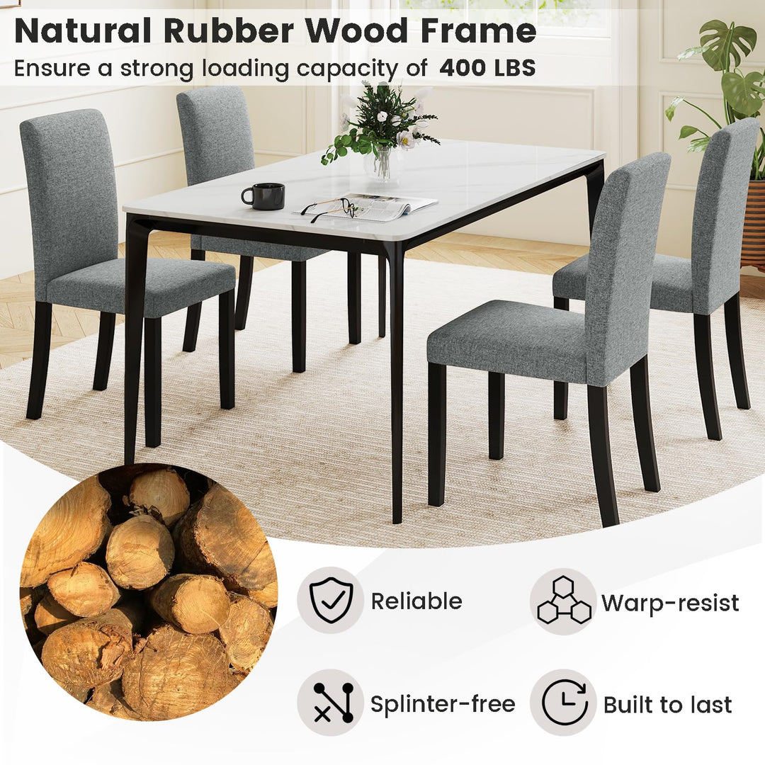 iantex Upholstered Dining Chairs Set of 2/4 Mid-Century Modern Fabric Parson Chair w/Rubber Wood Legs