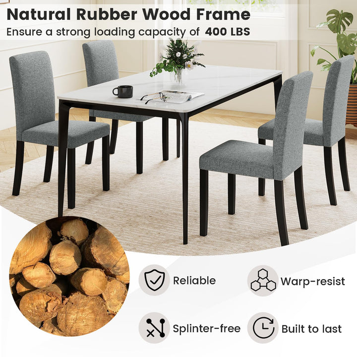 iantex Upholstered Dining Chairs Set of 2/4 Mid-Century Modern Fabric Parson Chair w/Rubber Wood Legs