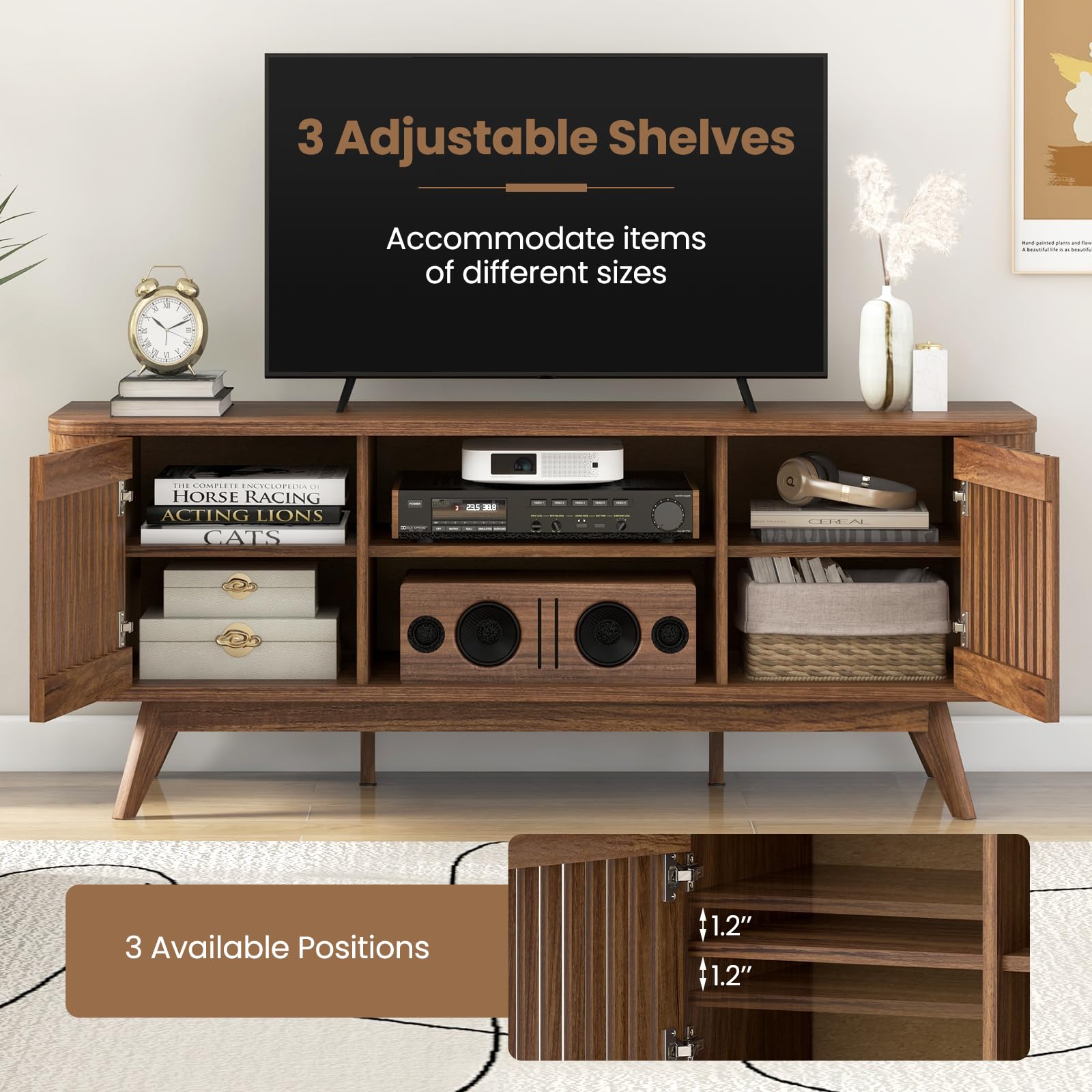Giantex TV Stand for TVs Mid Century Modern Entertainment Center