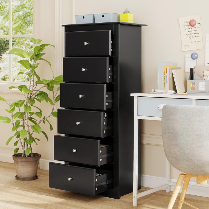 6 Drawer Chest Wooden Dresser Clothes Organizer Bedroom