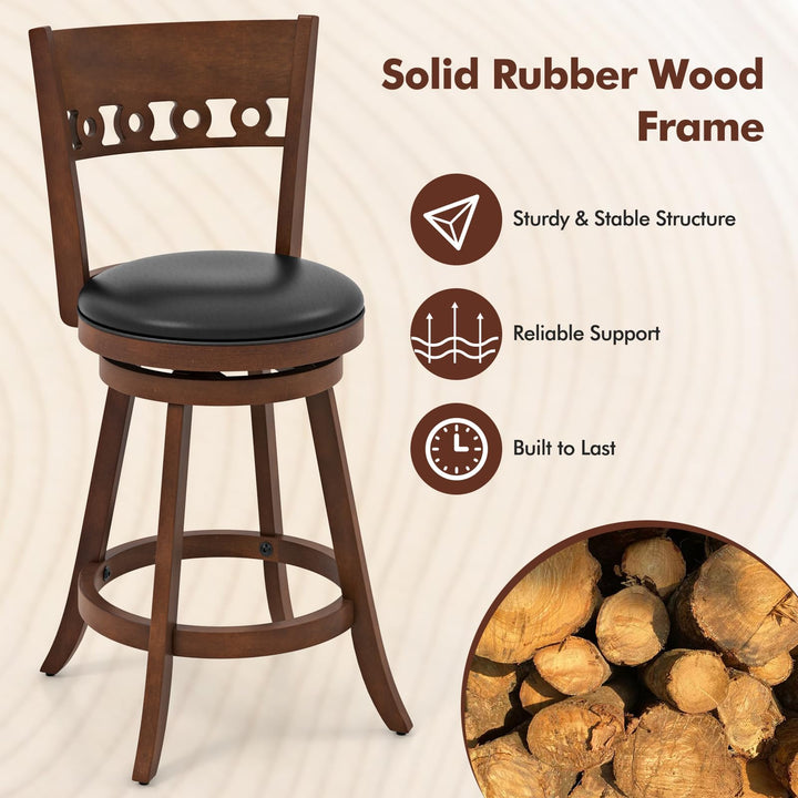 Giantex Swivel Bar Stools, Counter Height Bar Chairs with Back