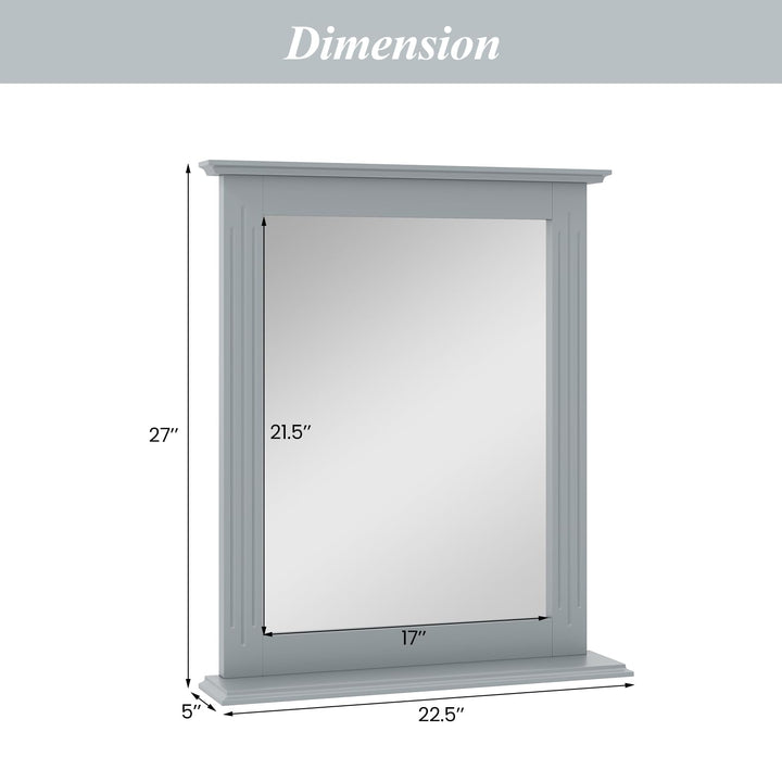 Wooden Frame Modern Rectangular Hanging Vanity Makeup Mirrors for Washroom