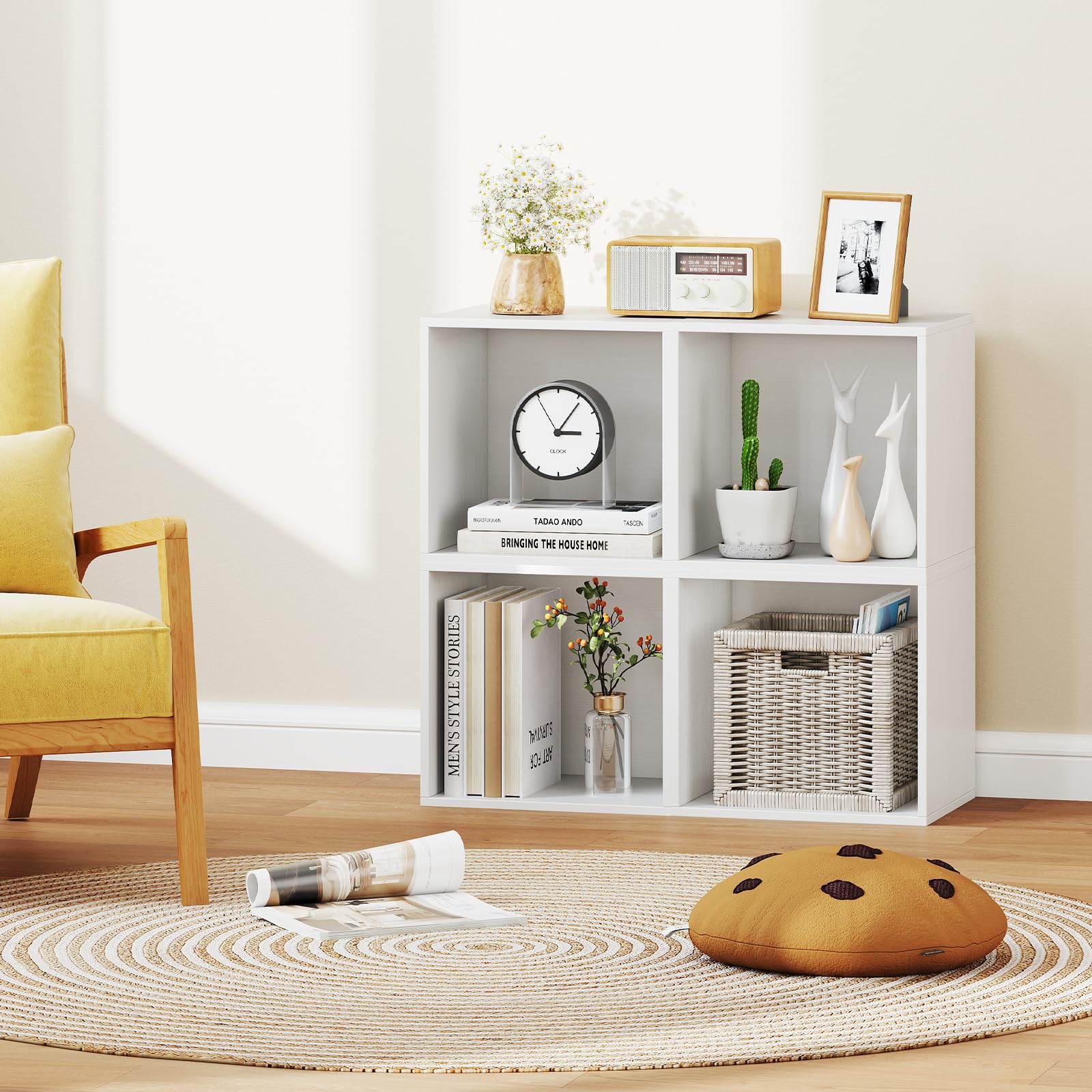 Giantex White Cubby Bookcase