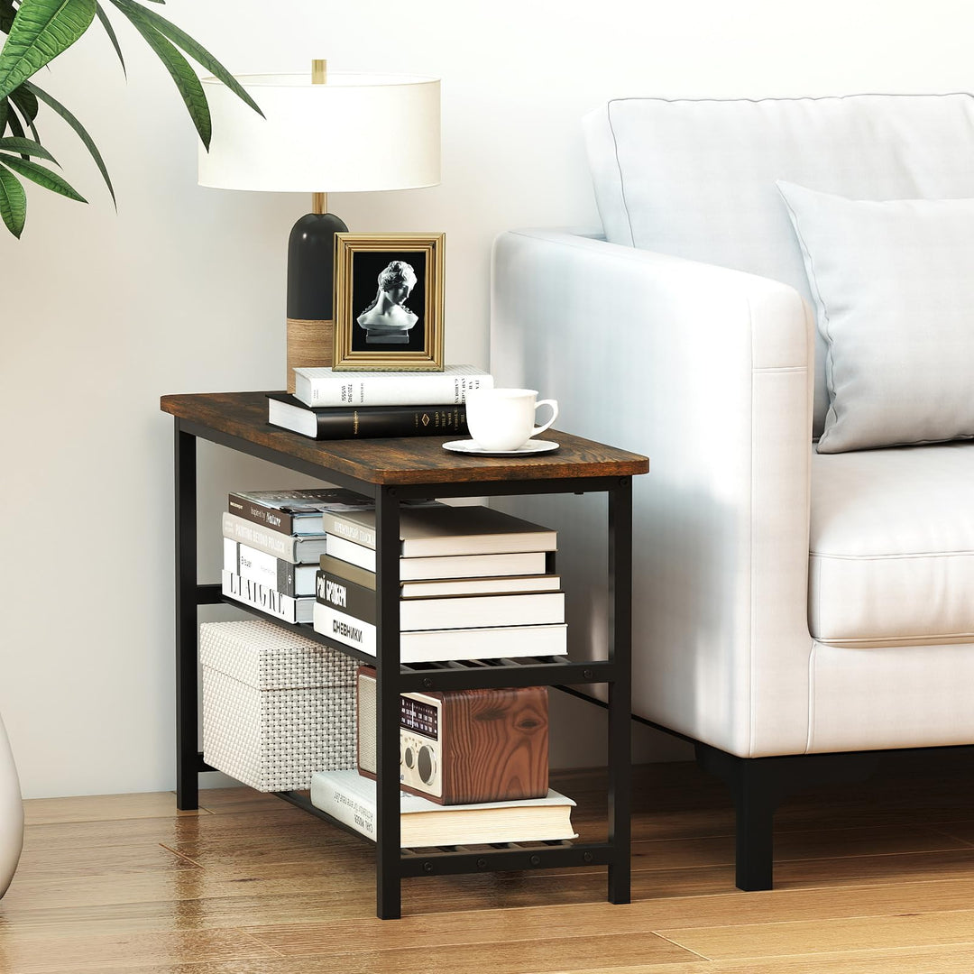 Giantex 3-Tier Shoe Bench 32" L Shoe Organizer Storage Bench with Metal Slat Shelves & Seat