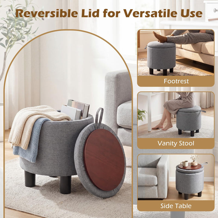 Giantex Round Ottoman with Storage