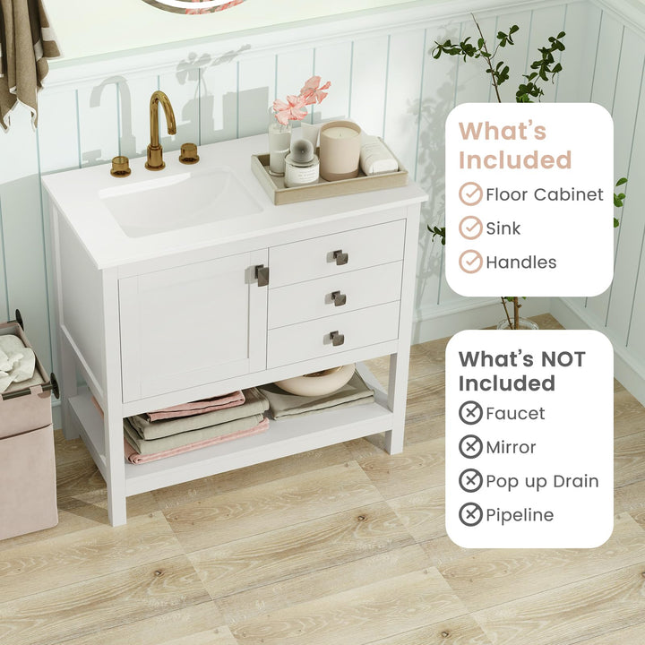 Giantex Bathroom Vanity with Ceramic Sink