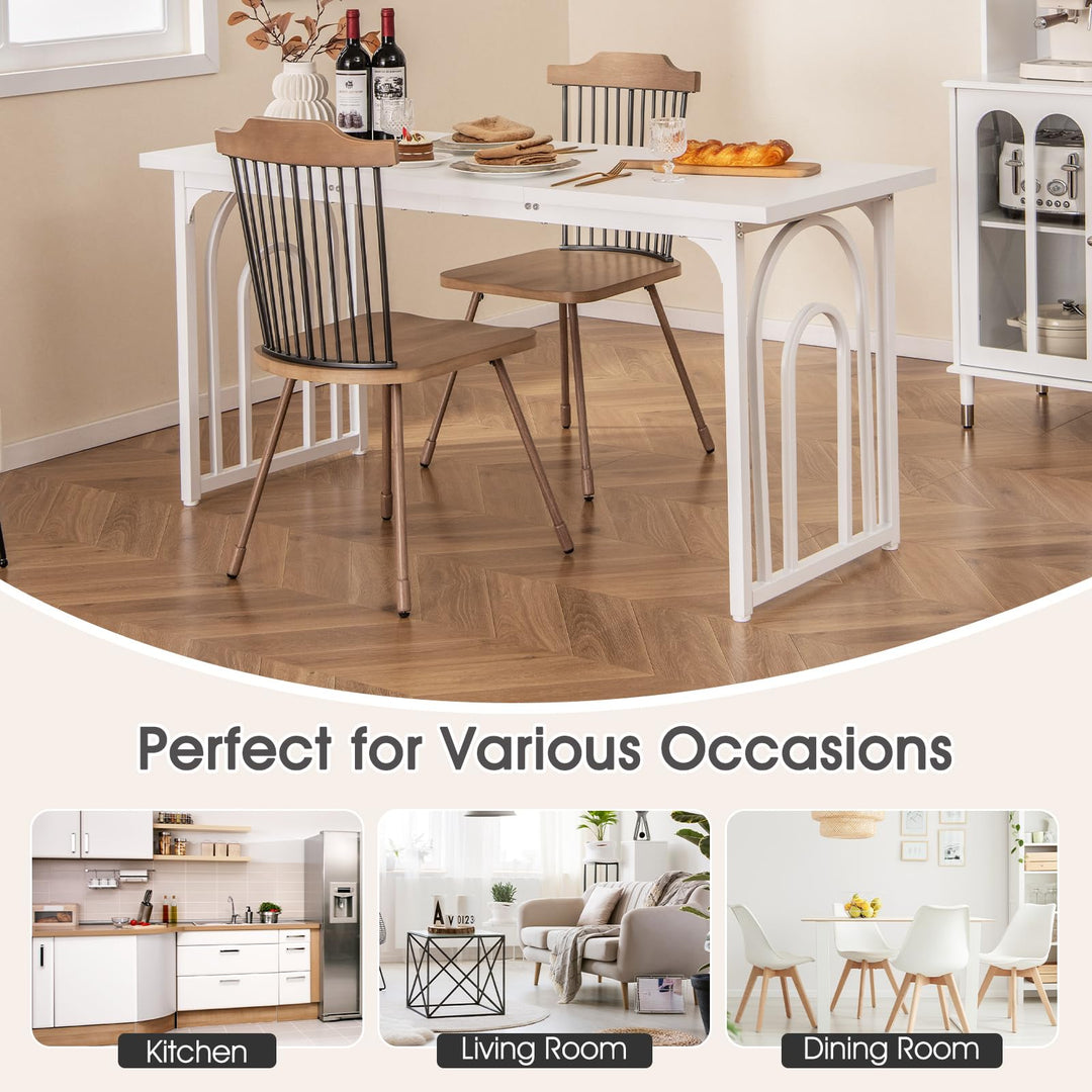 Giantex 63"x24" Large Kitchen Table with Heavy Duty Arched Metal Legs