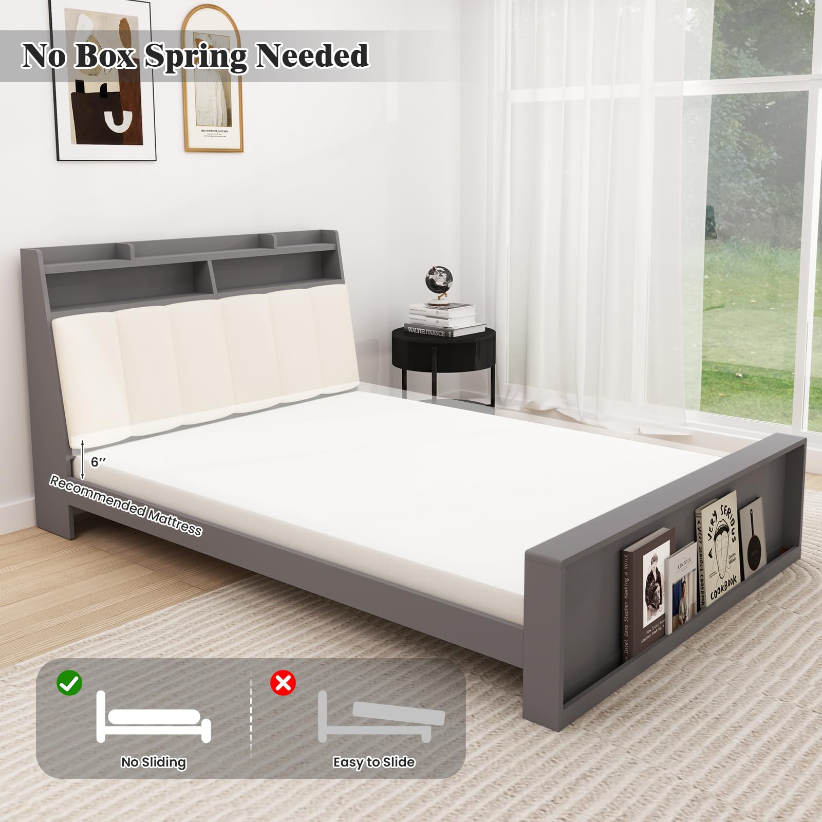 Giantex Full Size Bed Frame with Storage