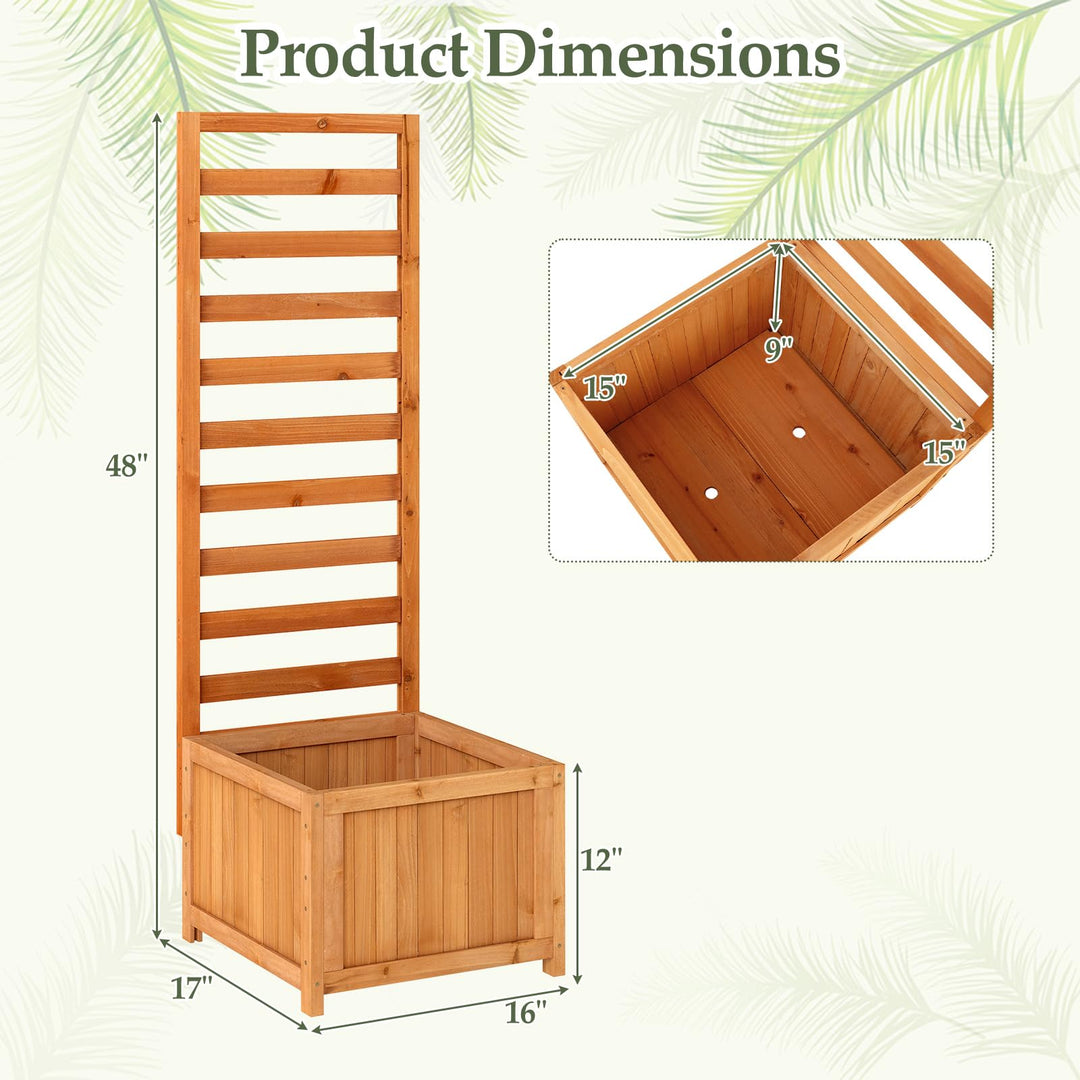Giantex Wood Raised Garden Bed with Trellis
