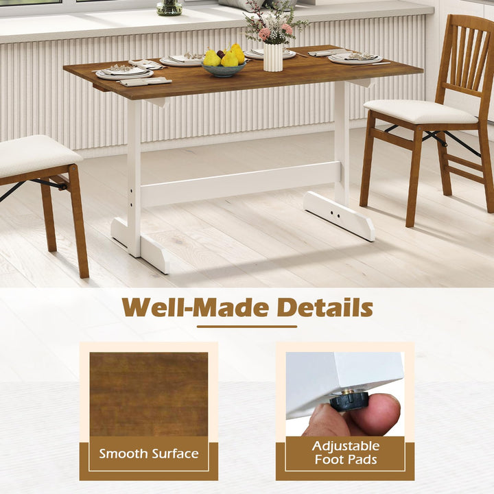 Giantex 55-Inches Farmhouse Kitchen Table with H-Shaped Rubber Wood Leg