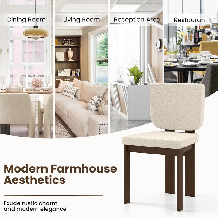 Giantex Soft Sherpa Upholstered Kitchen Dining Room Chairs（2/4）