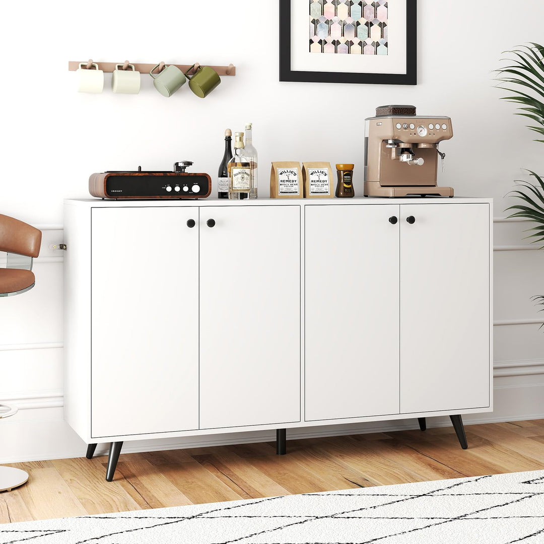 Giantex Buffet Sideboard 4-Door Storage Cabinet with 5-Position Adjustable Shelves