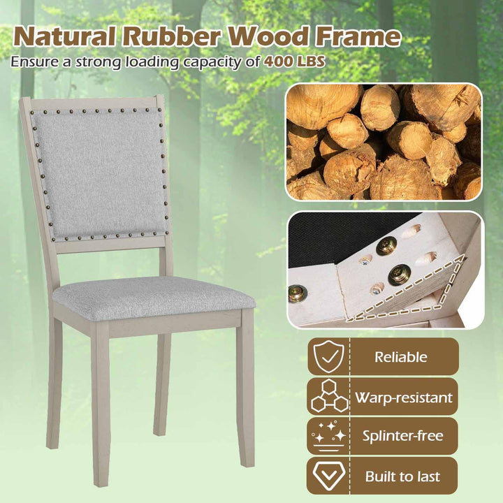 Giantex Dining Chairs Set of 2/4 Fabric Upholstered Kitchen Chairs w/Padded Seat & Back Cushions