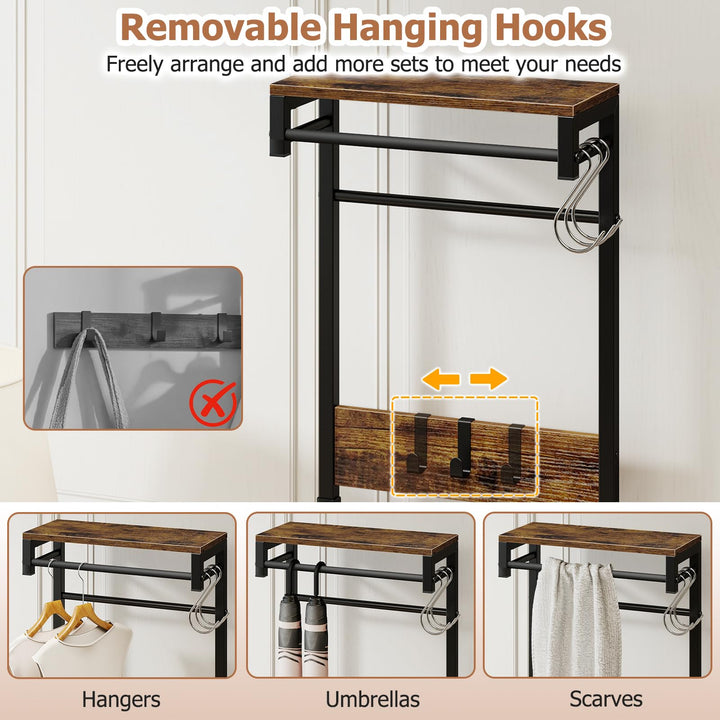 Giantex 7-in-1 Hall Tree with Bench and Shoe Storage
