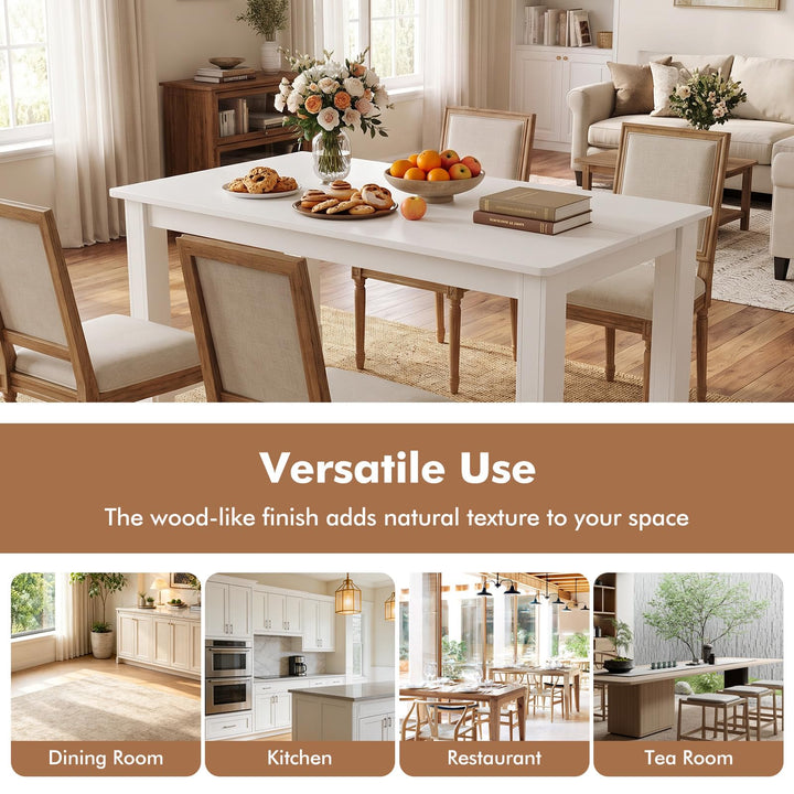 GIANTEX 55-Inches Wooden Dining Table for 4-6 People, Kitchen Table