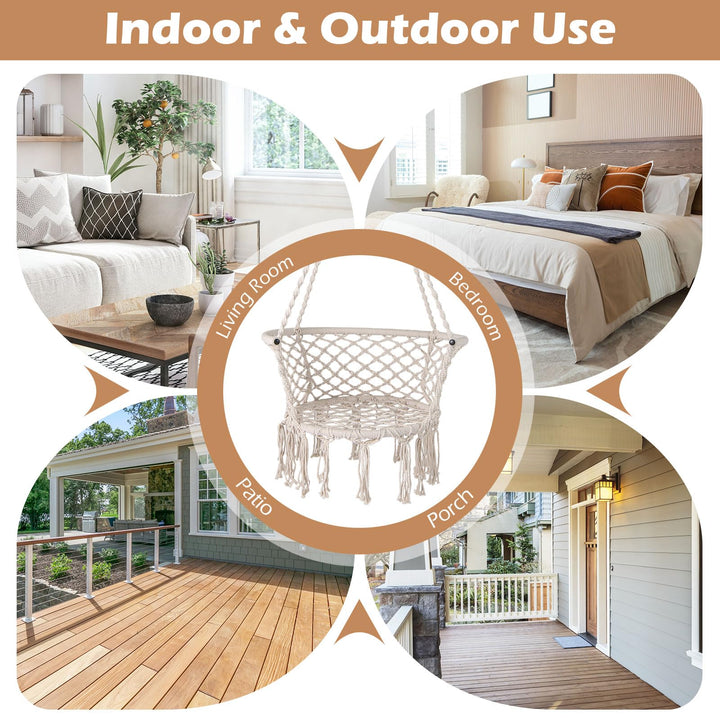 Giantex Hammock Chair | Macrame Swing Chair with Tassels