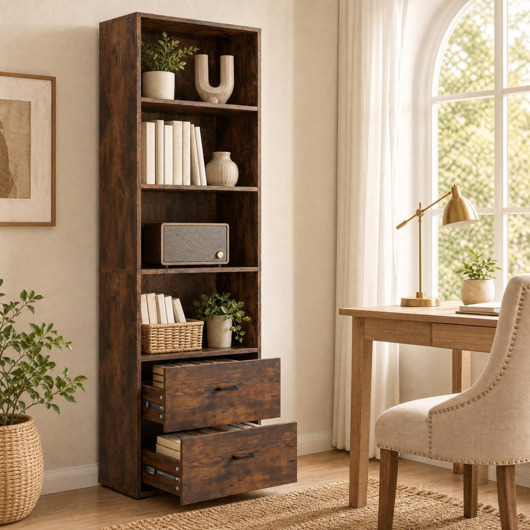 Giantex 74" Tall 4-Tier Bookcase