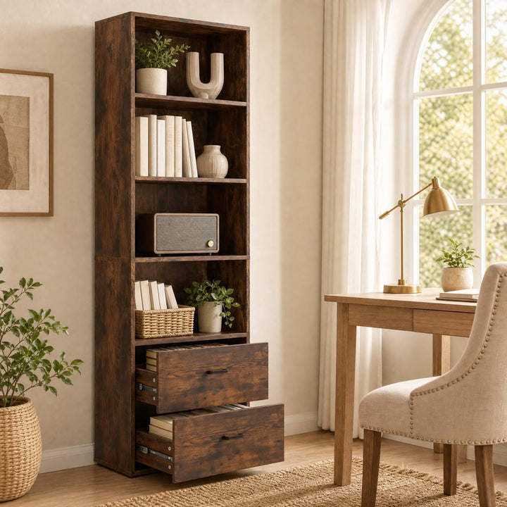 Giantex 74" Tall 4-Tier Bookcase