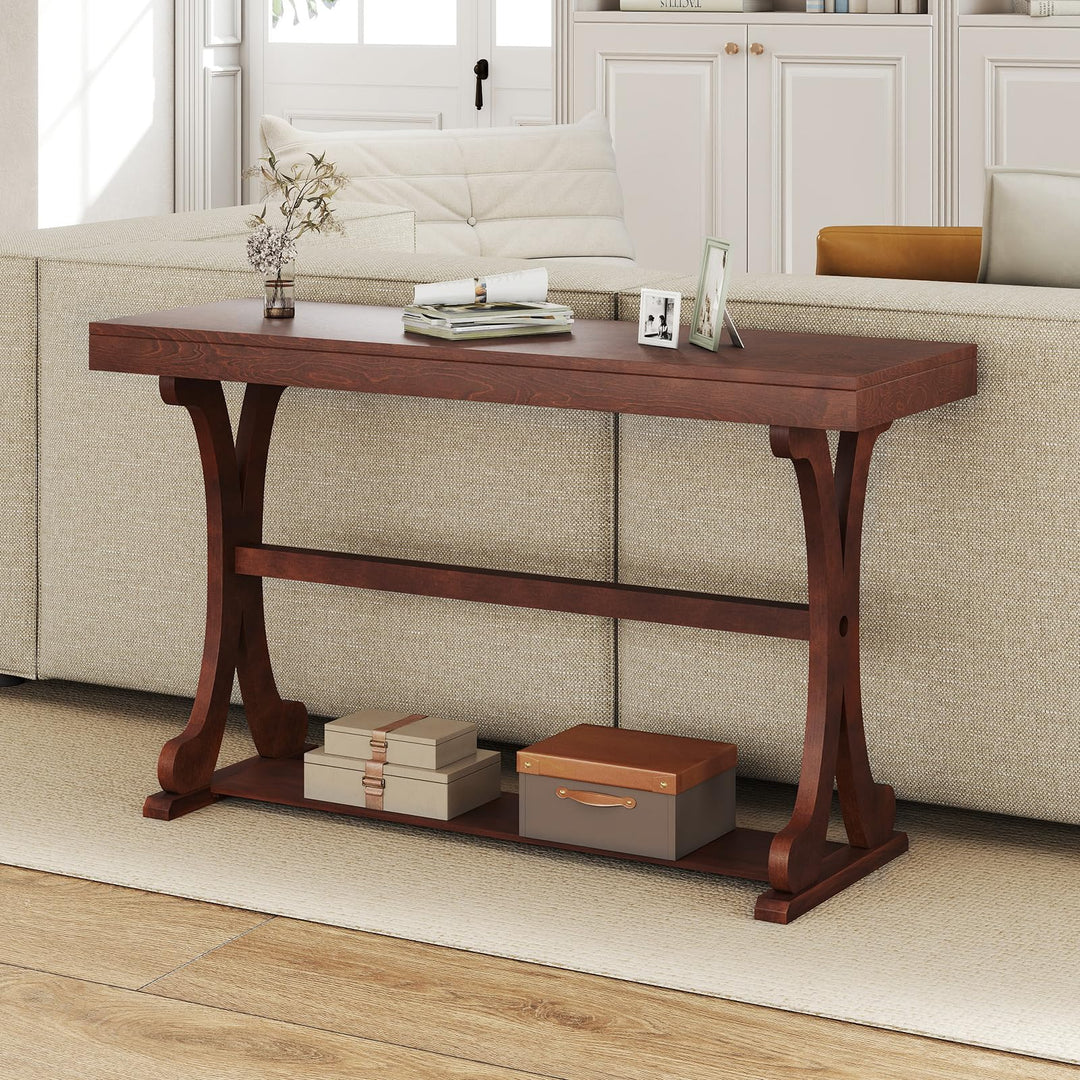 Giantex 52" Narrow Console Table with Storage Shelf & Anti-Tip Kit for Entryway Living Room