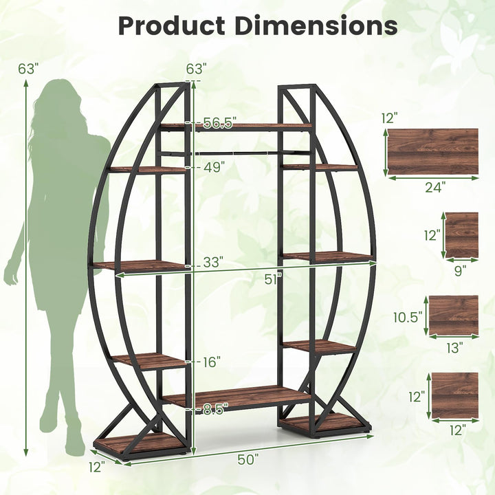 Giantex Plant Stand Indoor with Grow Lights 10-Tier 63" Tall Metal Plant Shelf