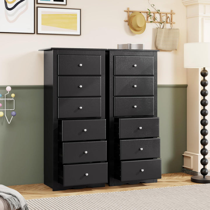 6 Drawer Chest Wooden Dresser Clothes Organizer Bedroom