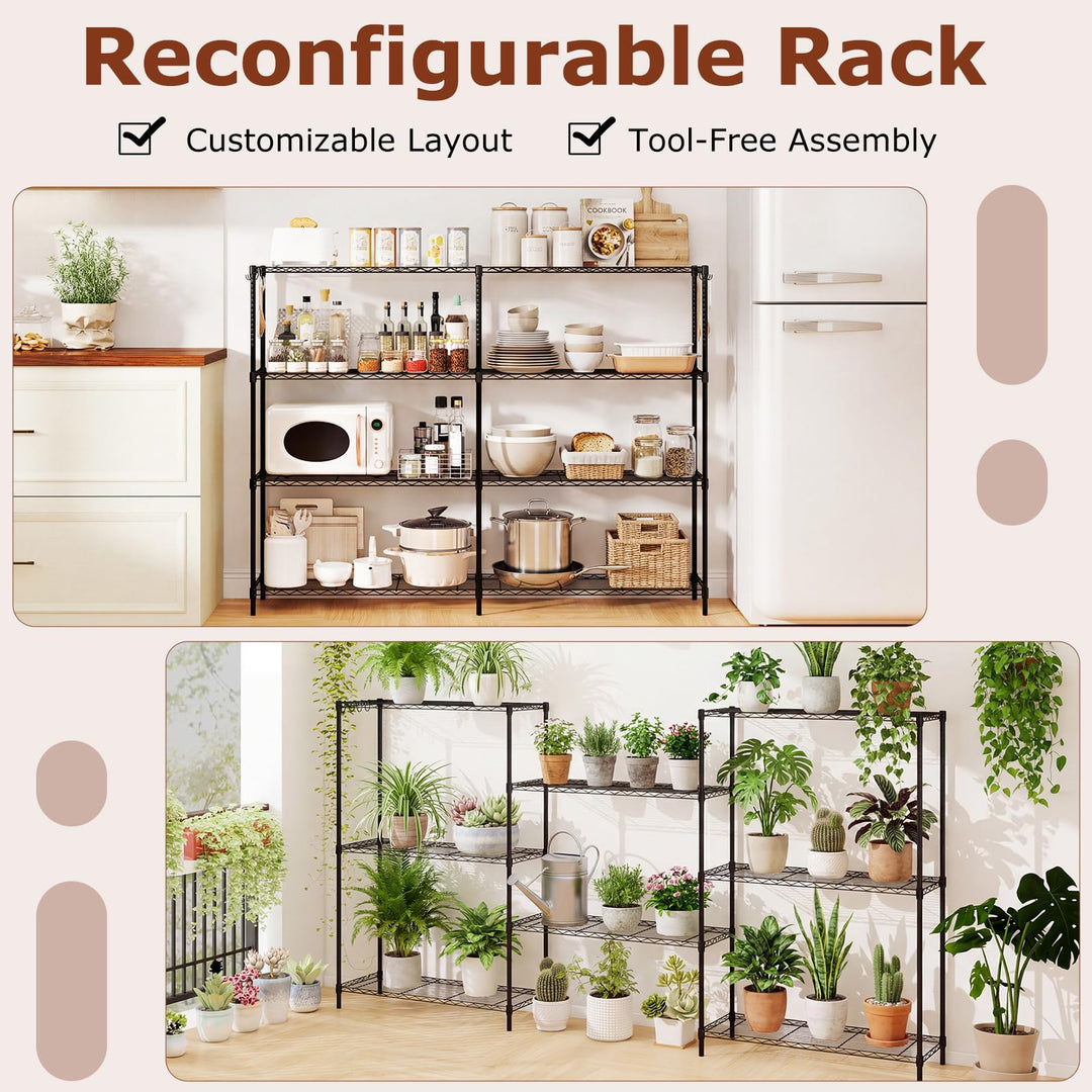 Giantex 4-Tier/5-Tier Metal Storage Shelving Unit with V-Shaped Wire Rack